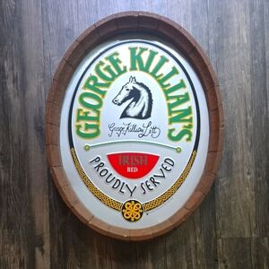 George Killian's Beer Barrrl Framed Tin Sign - Rare Vintage EUC